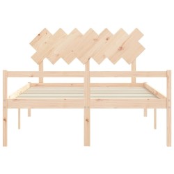 Lit pour personne âgée sans matelas 140x190 cm bois massif 