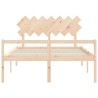 Lit pour personne âgée sans matelas 140x190 cm bois massif 