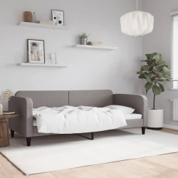 Lit de repos sans matelas taupe 90x200 cm tissu 