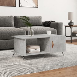 Table basse gris béton 90x50x40 cm bois d'ingénierie 