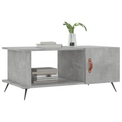 Table basse gris béton 90x50x40 cm bois d'ingénierie 