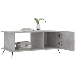 Table basse gris béton 90x50x40 cm bois d'ingénierie 