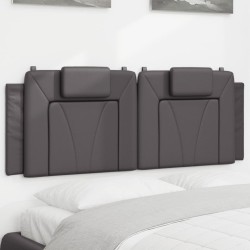 Coussin de tête de lit gris 120 cm similicuir 