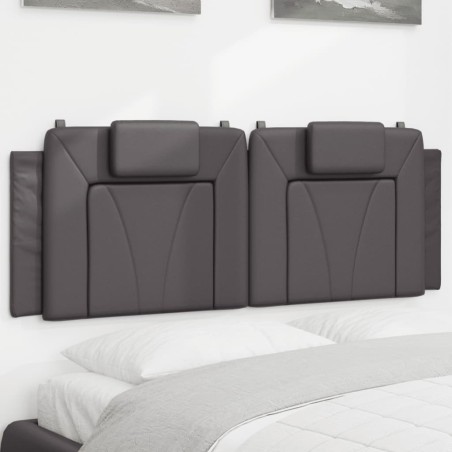 Coussin de tête de lit gris 120 cm similicuir 