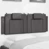 Coussin de tête de lit gris 120 cm similicuir 