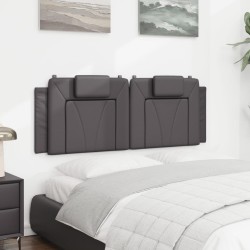 Coussin de tête de lit gris 120 cm similicuir 