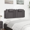 Coussin de tête de lit gris 120 cm similicuir 