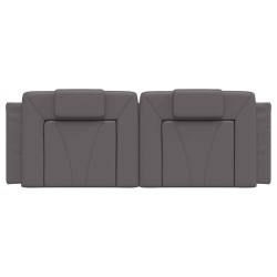 Coussin de tête de lit gris 120 cm similicuir 