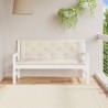 Coussins de banc de jardin lot de 2 blanc crème tissu Oxford 