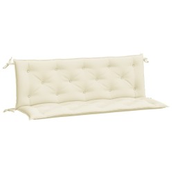 Coussins de banc de jardin lot de 2 blanc crème tissu Oxford 