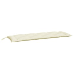 Coussins de banc de jardin lot de 2 blanc crème tissu Oxford 