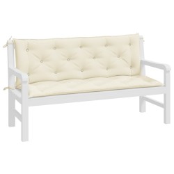 Coussins de banc de jardin lot de 2 blanc crème tissu Oxford 
