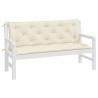 Coussins de banc de jardin lot de 2 blanc crème tissu Oxford 