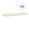 Coussins de banc de jardin lot de 2 blanc crème tissu Oxford 