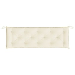 Coussins de banc de jardin lot de 2 blanc crème tissu Oxford 