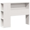 Lit bibliothèque sans matelas blanc 90x200cm bois de pin massif 