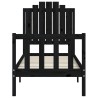 Cadre de lit sans matelas noir bois de pin massif 