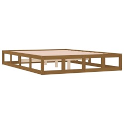 Cadre de lit sans matelas marron miel 120x190 cm bois massif 