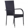 Ensemble à manger de jardin 3 pcs Noir 