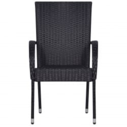 Ensemble à manger de jardin 3 pcs Noir 