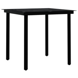 Ensemble à manger de jardin 3 pcs Noir 