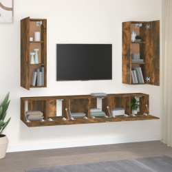Ensemble de meubles TV 5 pcs Chêne fumé Bois d'ingénierie 