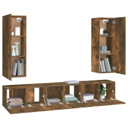 Ensemble de meubles TV 5 pcs Chêne fumé Bois d'ingénierie 