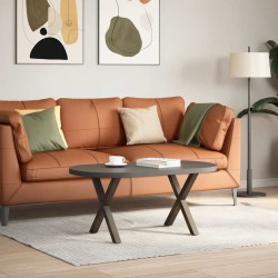 Pieds de table basse en forme de X, 2 pièces, acier naturel, 60 x (42-43) cm 