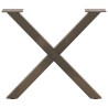 Pieds de table basse en forme de X, 2 pièces, acier naturel, 60 x (42-43) cm 