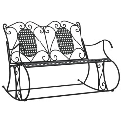 Banc à bascule 2 places 113 cm noir acier 