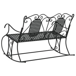 Banc à bascule 2 places 113 cm noir acier 