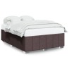 Cadre de lit sans matelas marron foncé 140x200 cm tissu 