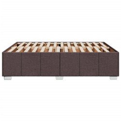 Cadre de lit sans matelas marron foncé 140x200 cm tissu 