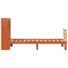 Lit bibliothèque sans matelas cire marron 75x190 cm pin massif 