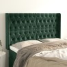 Tête de lit avec oreilles Vert foncé 163x16x118/128 cm Velours 