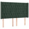 Tête de lit avec oreilles Vert foncé 163x16x118/128 cm Velours 