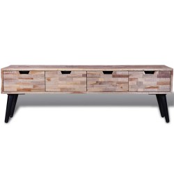 Table console TV avec 4 tiroirs Bois de teck recyclé 