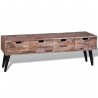 Table console TV avec 4 tiroirs Bois de teck recyclé 