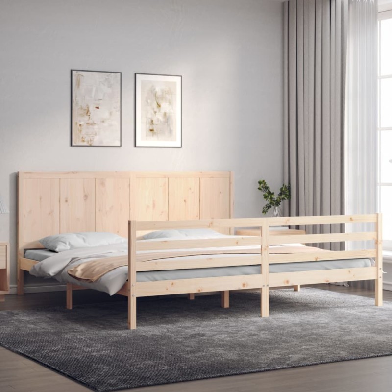 Cadre de lit sans matelas 200x200 cm bois massif 