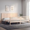 Cadre de lit sans matelas 200x200 cm bois massif 