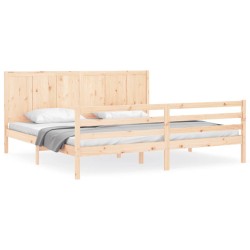 Cadre de lit sans matelas 200x200 cm bois massif 