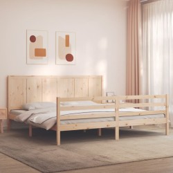 Cadre de lit sans matelas 200x200 cm bois massif 