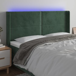 Tête de lit à LED Vert foncé 203x16x118/128 cm Velours 