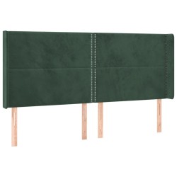 Tête de lit à LED Vert foncé 203x16x118/128 cm Velours 