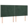 Tête de lit à LED Vert foncé 203x16x118/128 cm Velours 