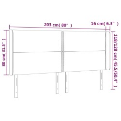 Tête de lit à LED Vert foncé 203x16x118/128 cm Velours 