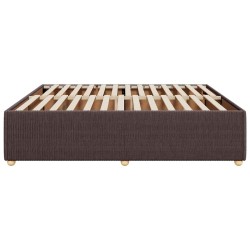 Cadre de lit sans matelas marron foncé 180x200 cm tissu 