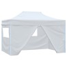 Tente pliable de réception avec 4 parois 3 x 4,5 m Blanc 