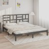 Cadre de lit sans matelas bois massif gris 200x200 cm 