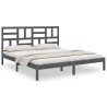 Cadre de lit sans matelas bois massif gris 200x200 cm 